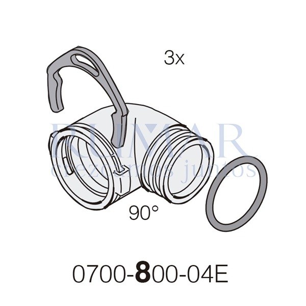 DürrConnect codo 90° (G), 3uds