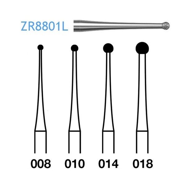ZR8801L.314 Fresa Turbina Diamante para Circonio Komet 1 Unidad
