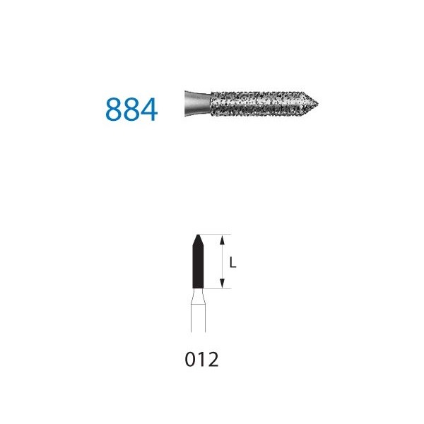 884.314.012 Fresa Turbina Diamante Komet 5 Uds