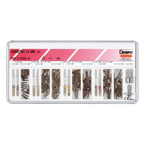 Unimetric Espigas Metálicas Kit 0,8mm Dentsply